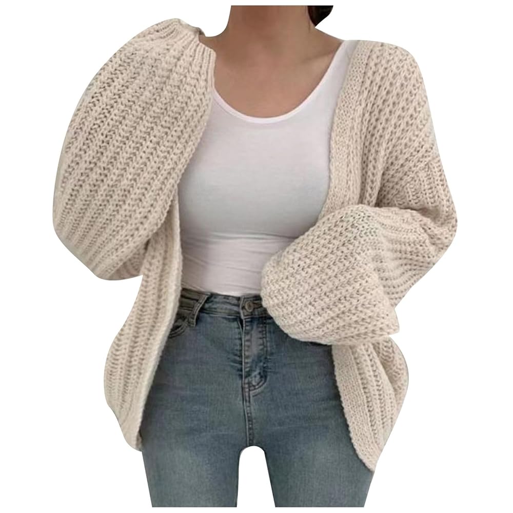 Light Cardigan Balloon Sleeve Sweaters Clothes for Women